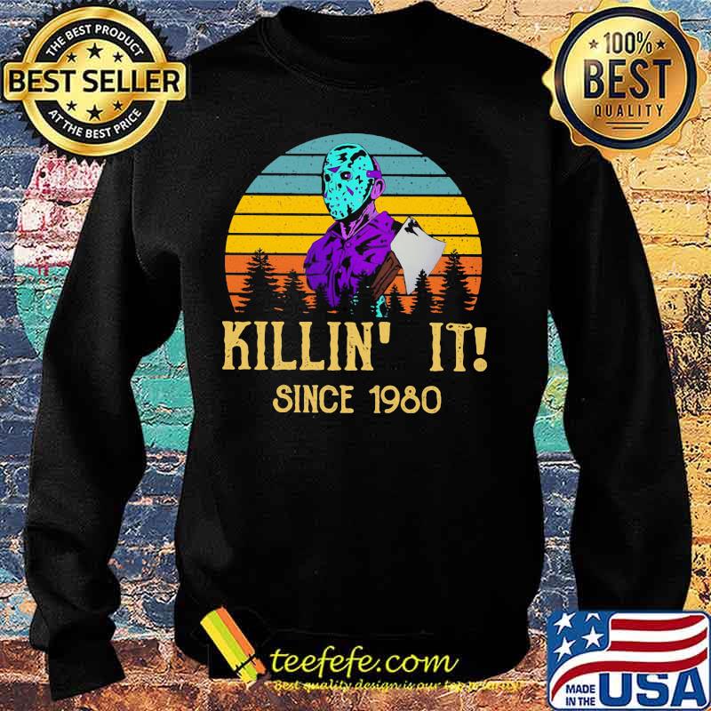 Halloween jason voorhees killing it since 1980 vintage retro s Sweater Halloween jason voorhees killing it since 1980 vintage retro s Sweater