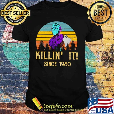 Halloween jason voorhees killing it since 1980 vintage retro shirt