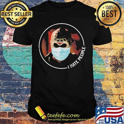 Halloween jason voorhees mask i hate people shirt