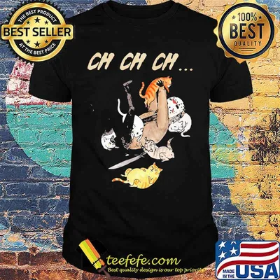 Halloween jason voorhees with cats ch ch ch shirt