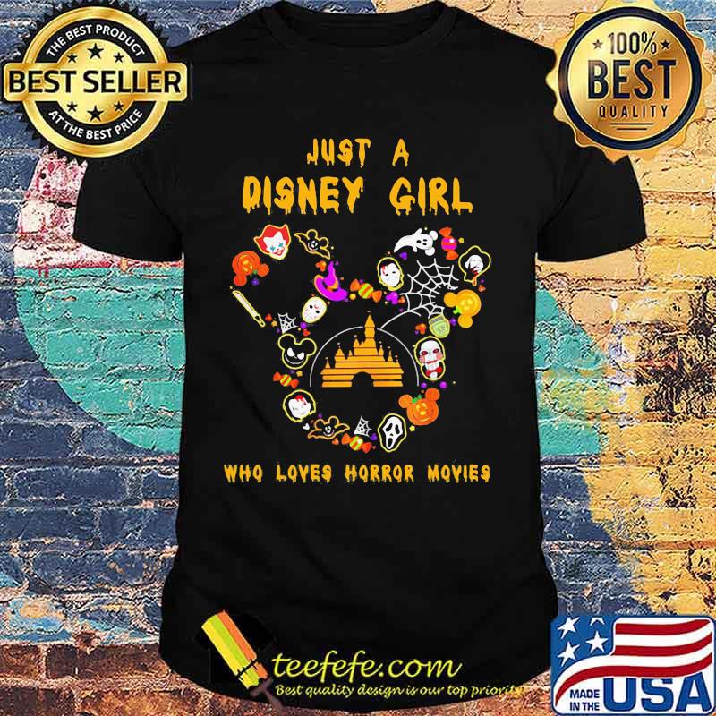 Halloween just a disney girl who loves horror movies shirt