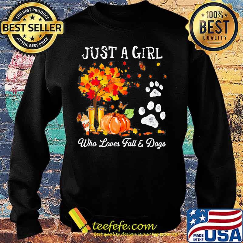 Halloween Just a girl who loves fall and dogs s Sweater Halloween Just a girl who loves fall and dogs s Sweater