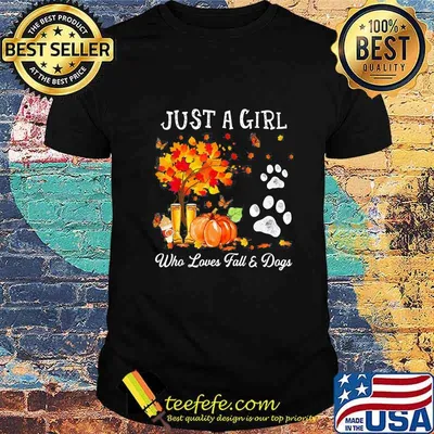 Halloween Just a girl who loves fall and dogs shirt