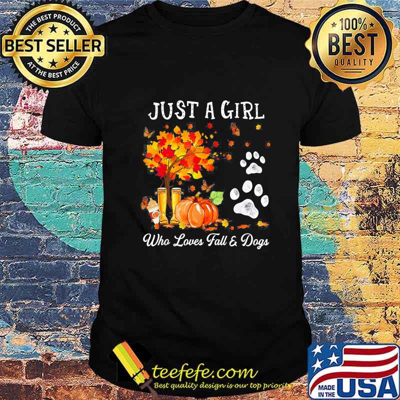 Halloween Just a girl who loves fall and dogs shirt Halloween Just a girl who loves fall and dogs shirt