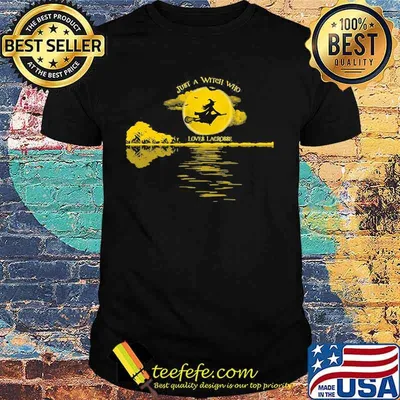 Halloween just a witch who loves lacrosse moon shirt