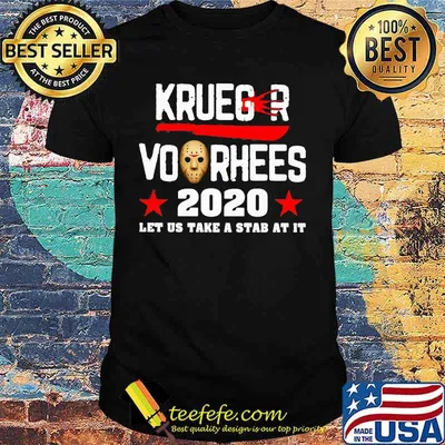 Halloween kruger jason voorhees 2002 let us take a stab at it stars shirt