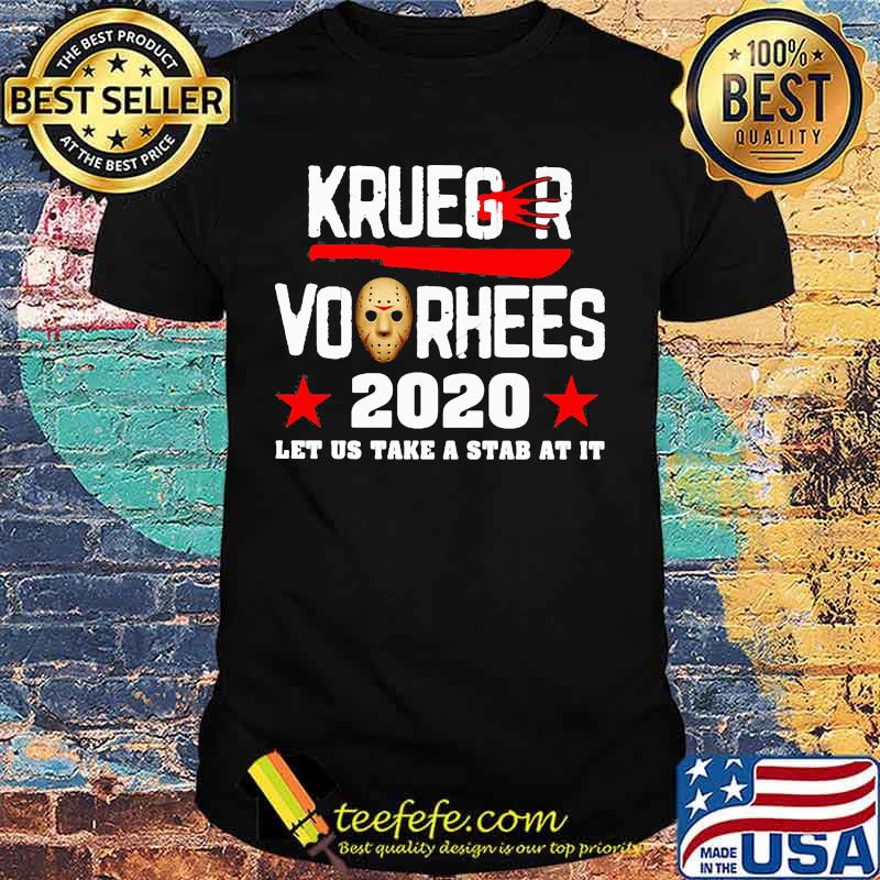Halloween kruger jason voorhees 2002 let us take a stab at it stars shirt