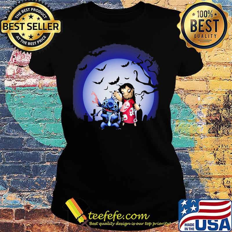 Halloween lilo and stitch moon s Ladies tee Halloween lilo and stitch moon s Ladies tee