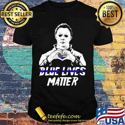 Halloween michael myers blue lives matter american flag independence day shirt
