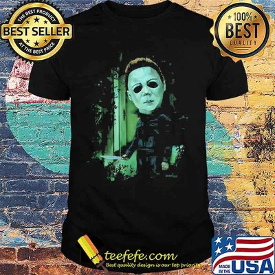Halloween michael myers holding knife shirt