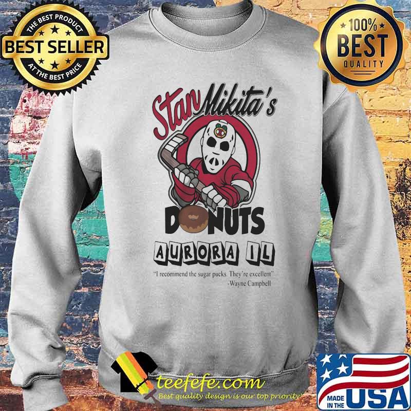 Halloween michael myers stan mikita's donuts aurora il i recommend the sugar pucks they're excellent wayne campbell s Sweater Halloween michael myers stan mikita's donuts aurora il i recommend the sugar pucks they're excellent wayne campbell s Sweater