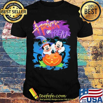 Halloween mickey minnie mouse trick or treat pumpkin shirt