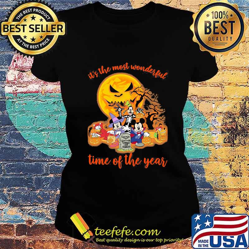 Halloween mickey mouse cartoon characters it's the most wonderful time of the year moon s Ladies tee Halloween mickey mouse cartoon characters it's the most wonderful time of the year moon s Ladies tee