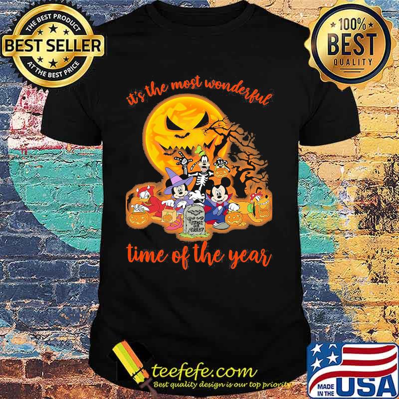 Halloween mickey mouse cartoon characters it's the most wonderful time of the year moon shirt Halloween mickey mouse cartoon characters it's the most wonderful time of the year moon shirt