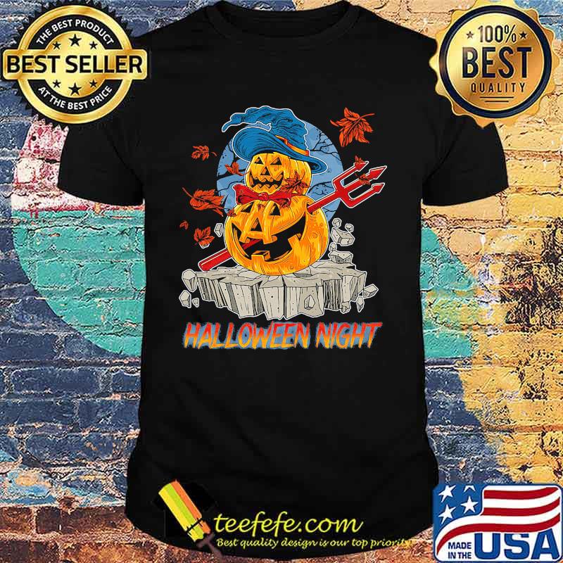 Halloween night viking pumpkins maple leaves 2020 shirt