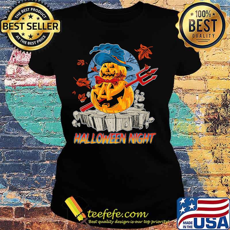 Halloween night viking pumpkins maple leaves s Ladies tee Halloween night viking pumpkins maple leaves s Ladies tee