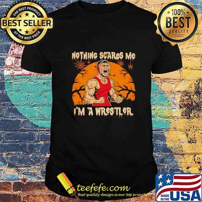Halloween nothing scares me i'm a wrestler moon shirt