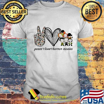 Halloween peace love horror movies shirt