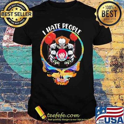 Halloween pennywise wendy's i hate people shirt