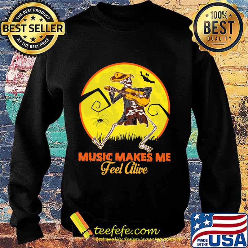 Halloween skeleton music makes me feel alive moon s Sweater Halloween skeleton music makes me feel alive moon s Sweater