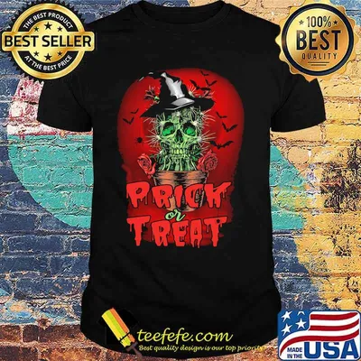Halloween skull cactus prick or treat shirt