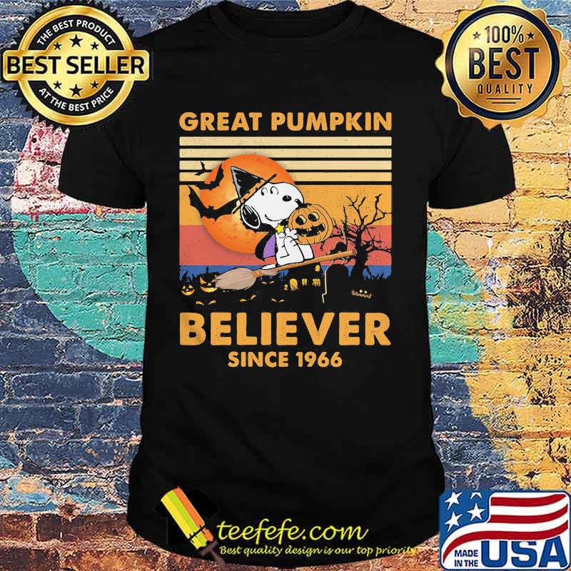 Halloween snoopy witch great pumpkin believer since 1966 vintage retro shirt