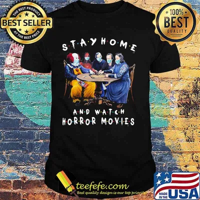 Halloween stay home and watch horror movies mask shirt