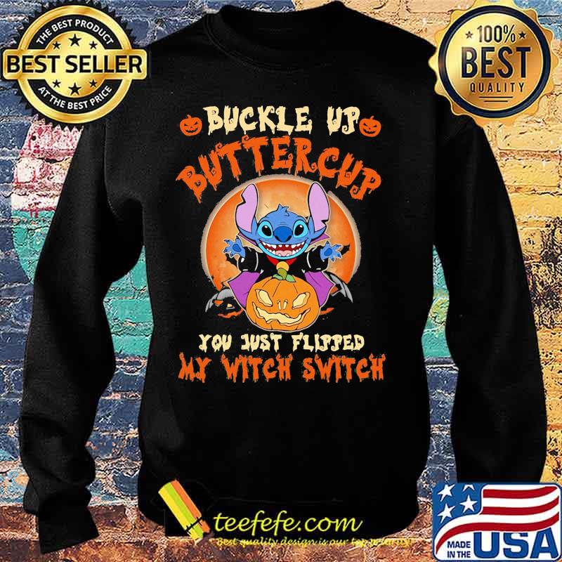 Halloween stitch buckle up buttercup you just flipped my witch switch sunset s Sweater Halloween stitch buckle up buttercup you just flipped my witch switch sunset s Sweater