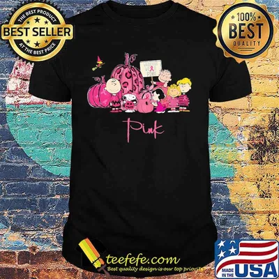 Halloween the peanuts warrior we're pink cancer awareness shirt