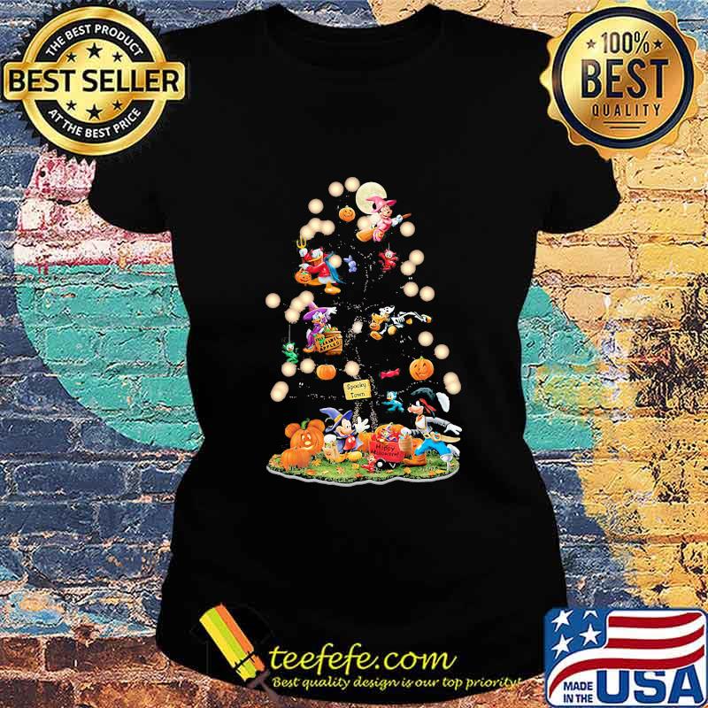Halloween tree mickey mouse cartoon characters s Ladies tee Halloween tree mickey mouse cartoon characters s Ladies tee