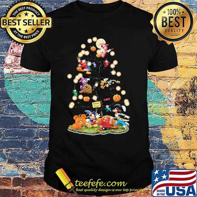 Halloween tree mickey mouse cartoon characters shirt