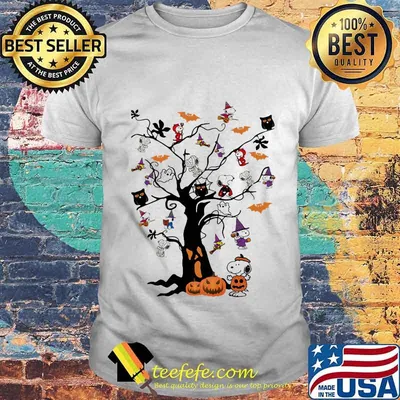 Halloween tree snoopy pumpkin shirt