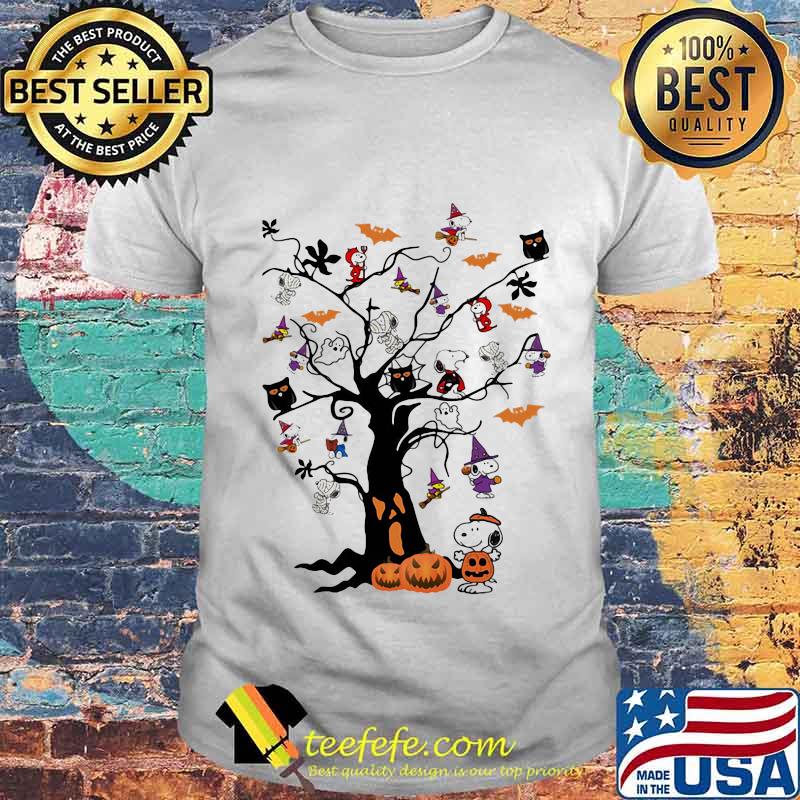 Halloween tree snoopy pumpkin shirt