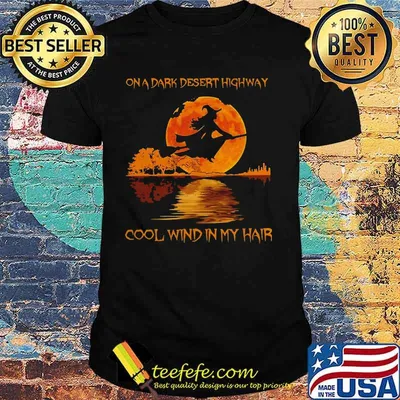 Halloween witch on a dark desert highway cool wind in my hair moon shirt