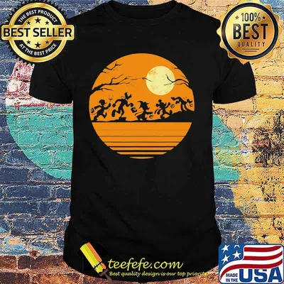 Halloween witch sunset vintage retro shirt