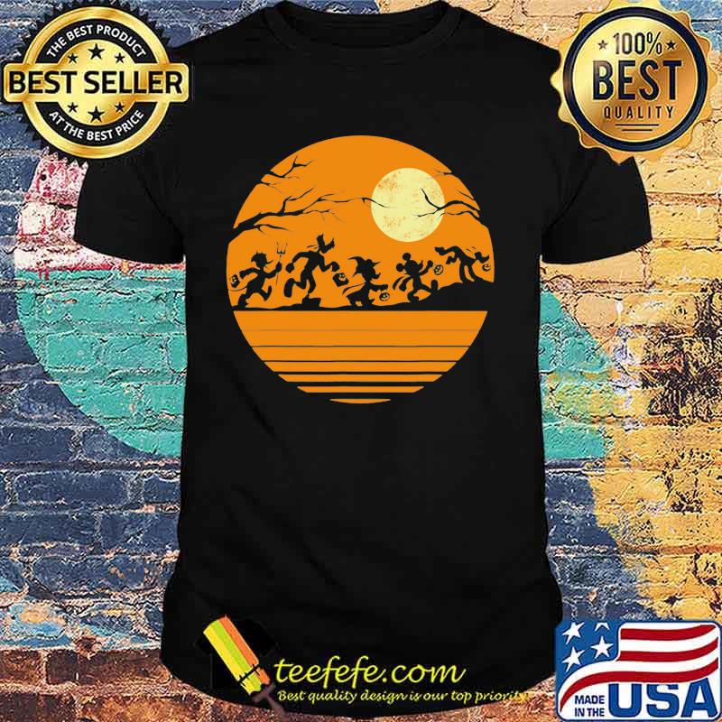 Halloween witch sunset vintage retro shirt