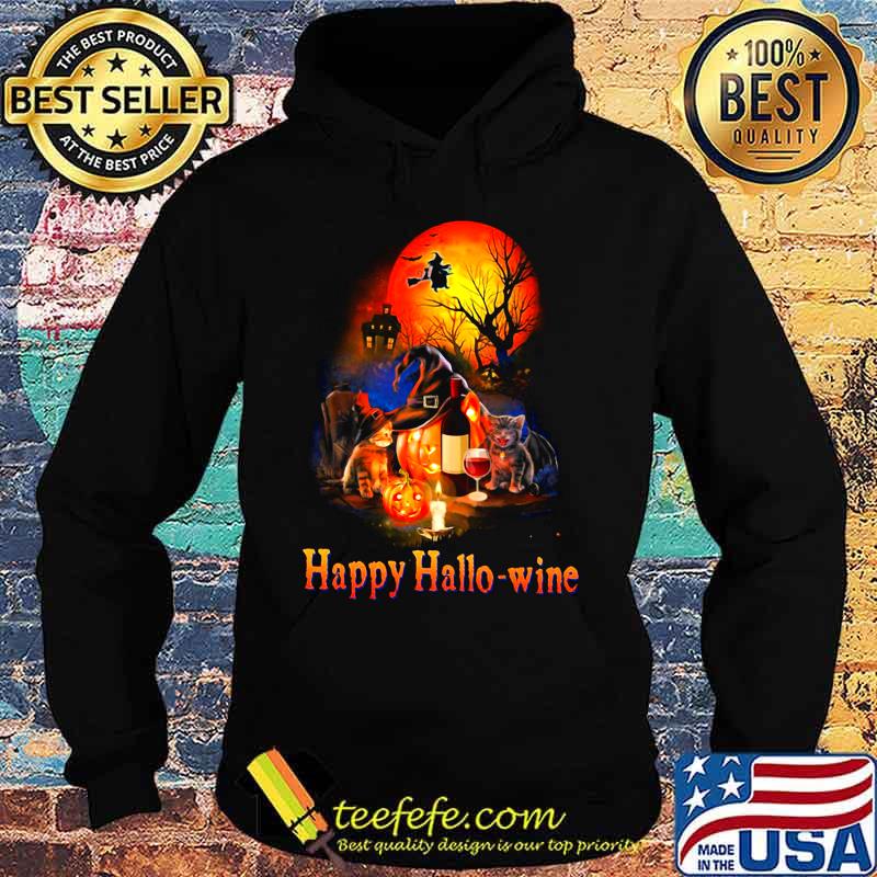 HAPPY HALLO-WINE CAT PUMPKIN SUNSET HALLOWEEN SHIRT Hoodie HAPPY HALLO-WINE CAT PUMPKIN SUNSET HALLOWEEN SHIRT Hoodie