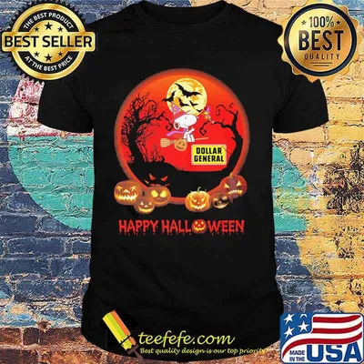 Happy halloween dollar general snoopy witch pumpkin shirt