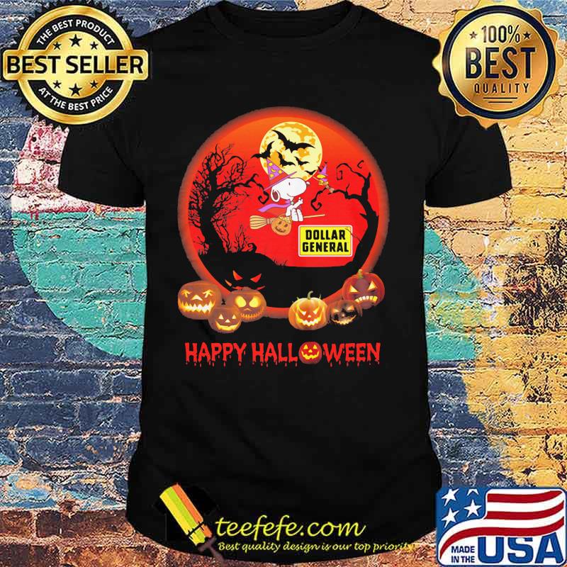 Happy halloween dollar general snoopy witch pumpkin shirt