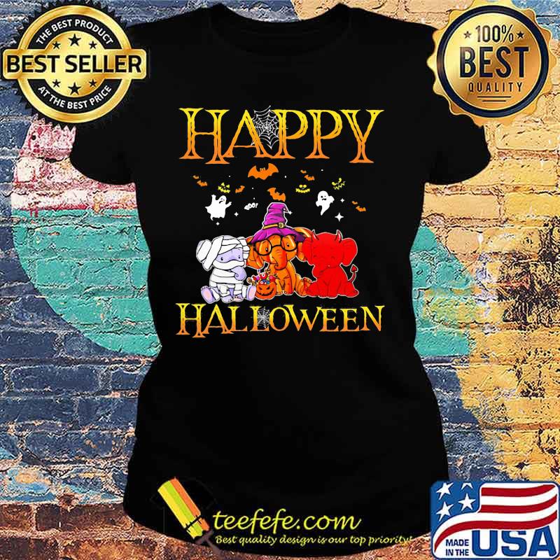 Happy halloween elephants witch s Ladies tee Happy halloween elephants witch s Ladies tee