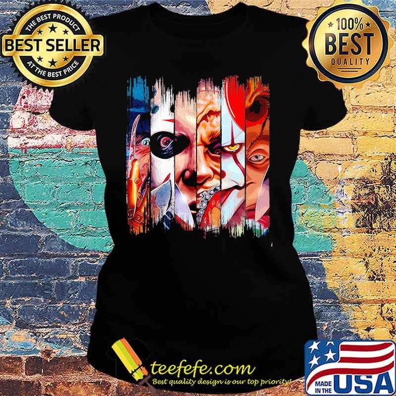 Happy halloween horror characters s Ladies tee Happy halloween horror characters s Ladies tee