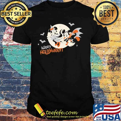 Happy halloween mickey mouse and minnie mouse witch moon shirt
