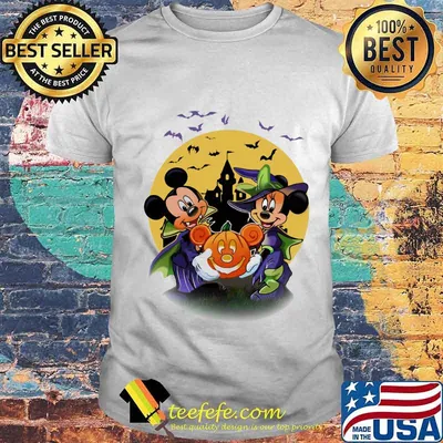 Happy halloween mickey mouse and minnie mouse witch pumpkin shirt