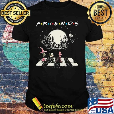 Happy halloween nightmare characters crossing the line friends shirt