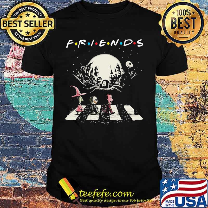 Happy halloween nightmare characters crossing the line friends shirt