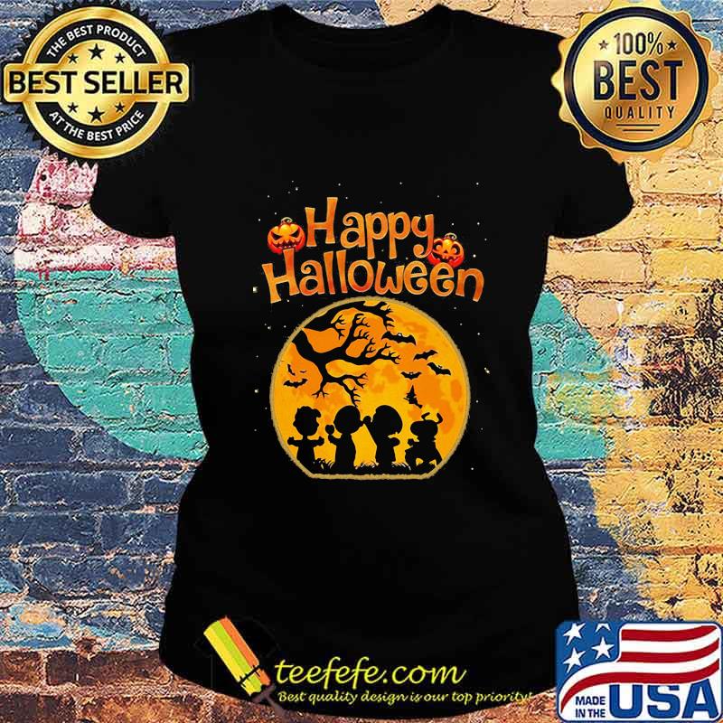 Happy halloween the peanuts moon s Ladies tee Happy halloween the peanuts moon s Ladies tee