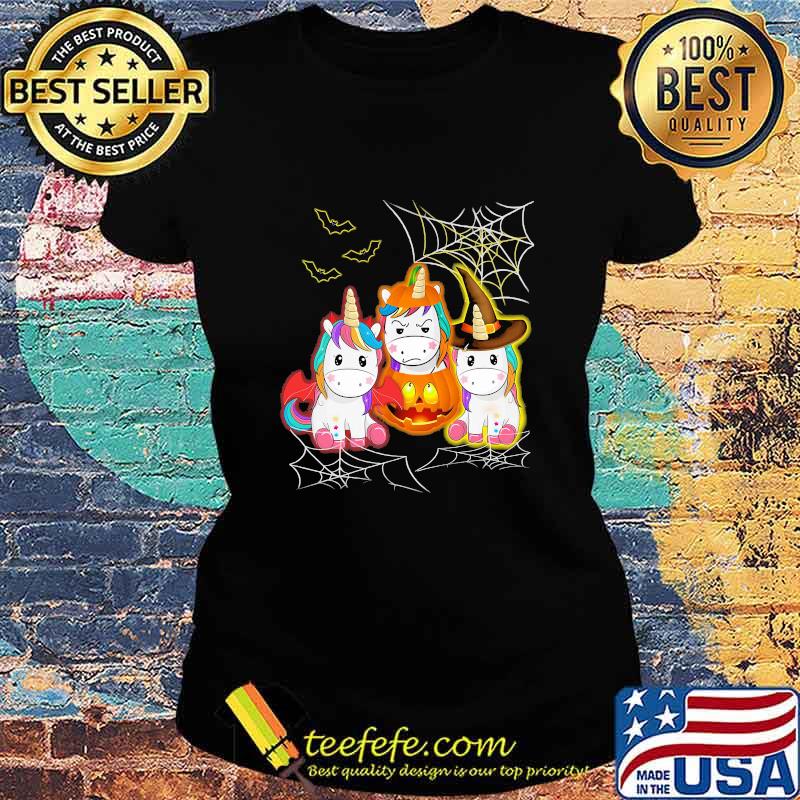 Happy halloween unicorn witch s Ladies tee Happy halloween unicorn witch s Ladies tee