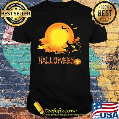 Happy halloween witch bat and pumpkin moon shirt