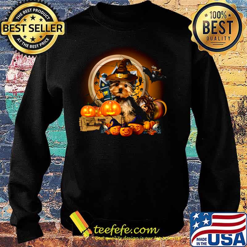 Happy halloween yorkie witch pumpkins moon s Sweater Happy halloween yorkie witch pumpkins moon s Sweater