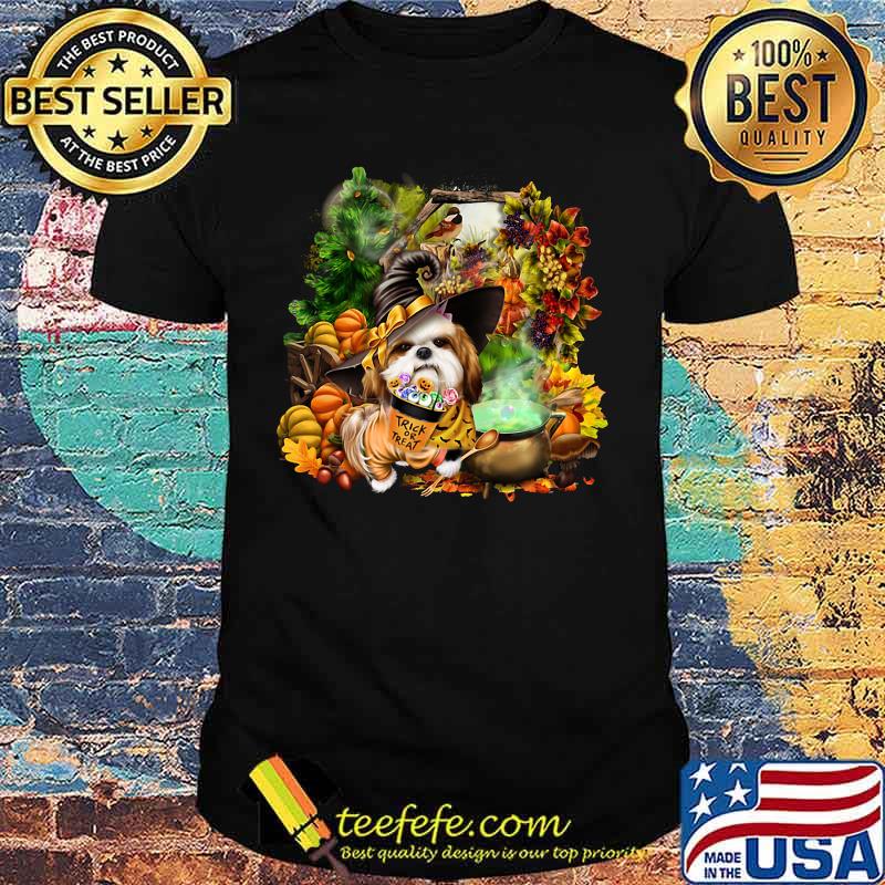Happy halloween yorkie witch trick or treat shirt